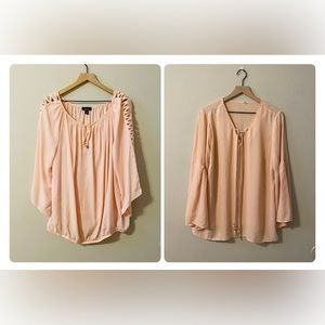 Bundle of 2 plus-size pink blouses notations and Alyx size 1X